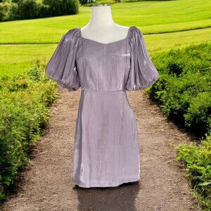 Easel Lavender Puff Sleeve Smocked Back Mini Dress Cottagecore Boho Romantic M‎